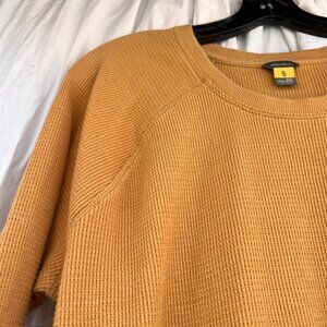 Eddie Bauer Lt Mustard Thermal Crew Nk Raglan Long Sleeve Plus Size